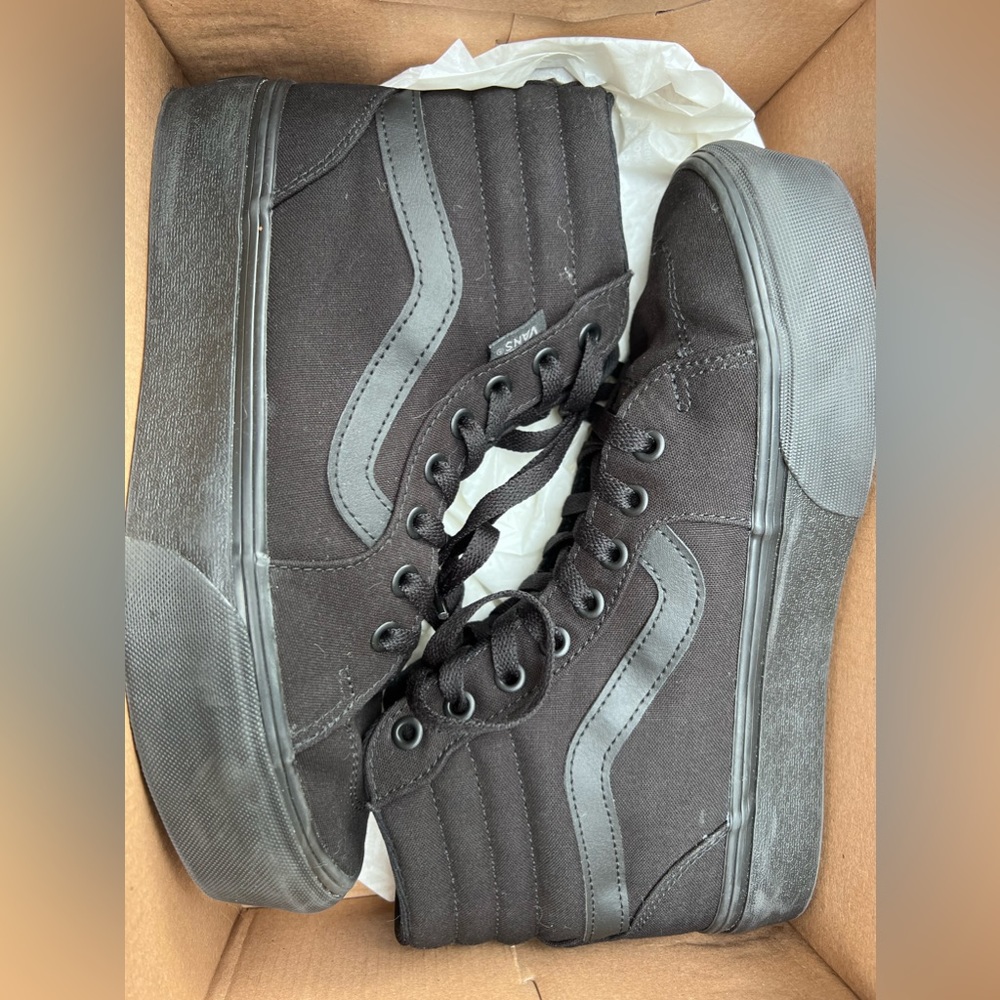 Vans high top all black platform